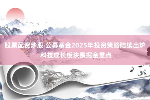 股票配资炒股 公募基金2025年投资策略陆续出炉 科技成长板块是掘金重点